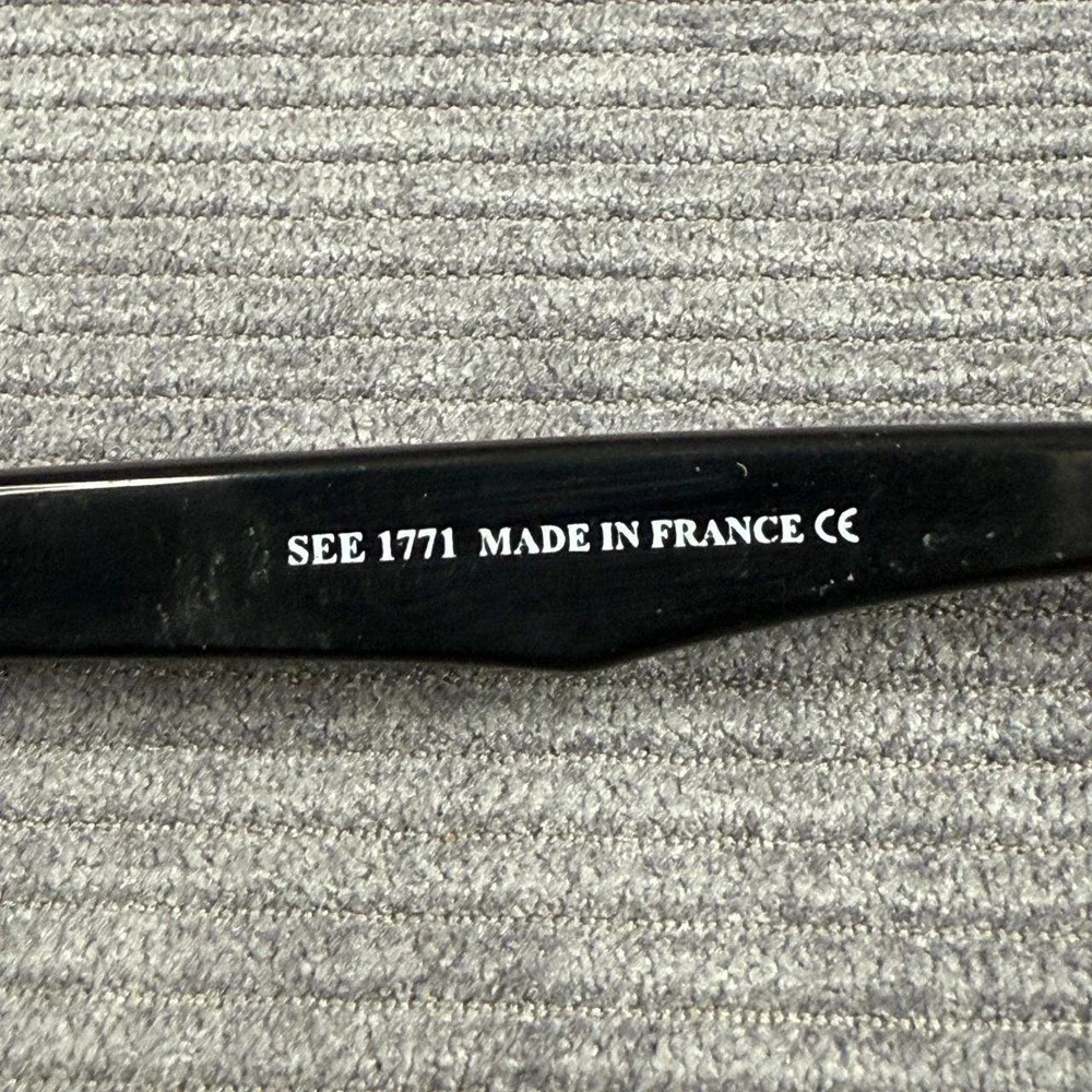 SEE Eyewear 1771 Black Eyeglasses Frames Made in France 50-17-135 Cat Eye Y2k